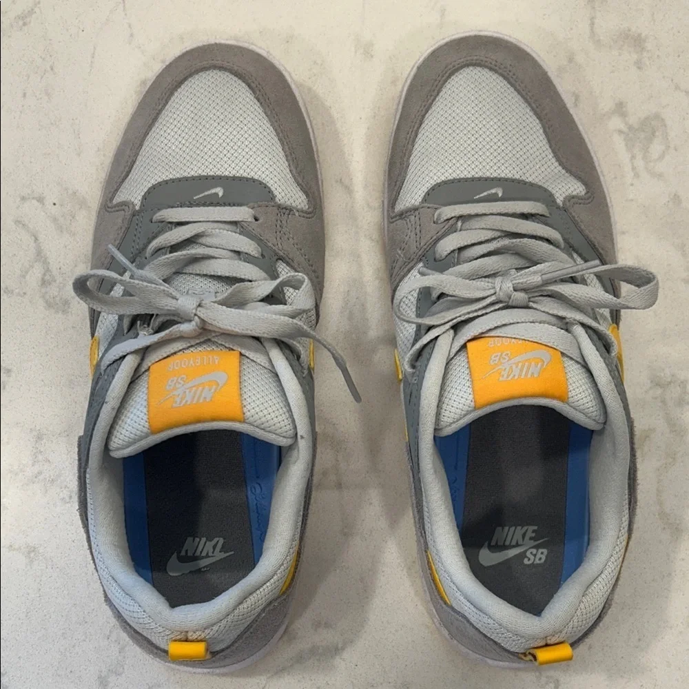 Nike Alleyoop SB 'Particle Grey‎ University Gold' Sneakers Skate Shoes 7.5
